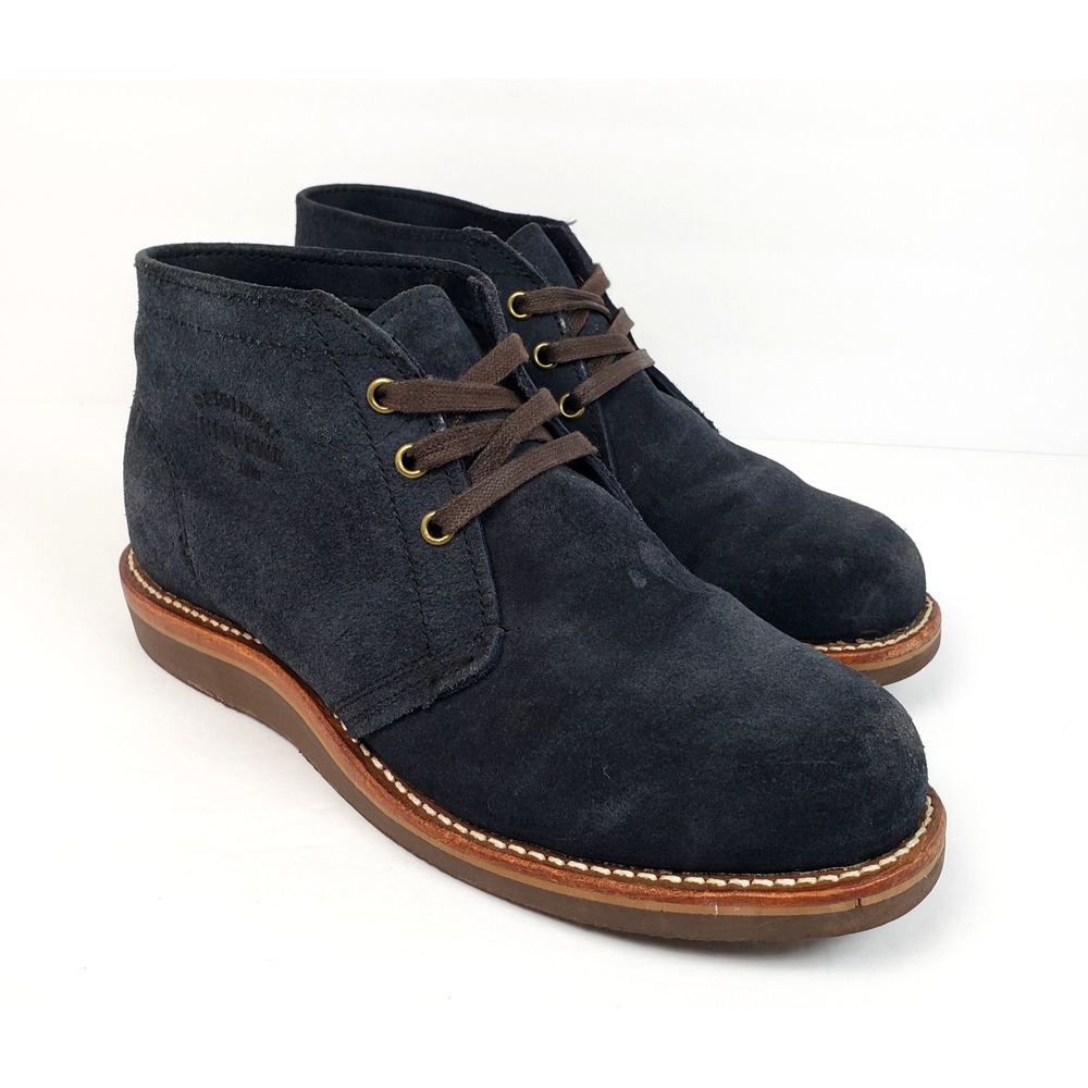 Original Chippewa Milford Mens Size 7.5 E Navy Blue Black Suede Chukka Boots